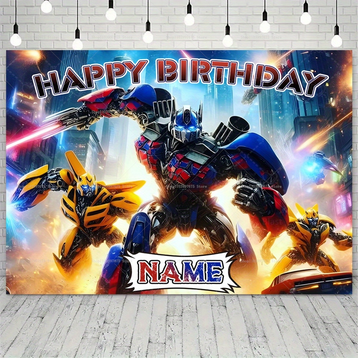 Baby Clothing Name - Custom Name Transformers Backdrops Baby Shower