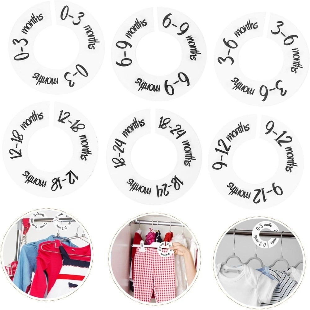 Baby Clothing Hanger Dividers - 68/9Pcs Organizing Hangers Baby Clothing Size