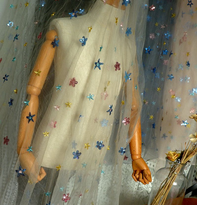 50x150cm Embroidered Star Net  - Baby Clothing Organic recensione e prezzo