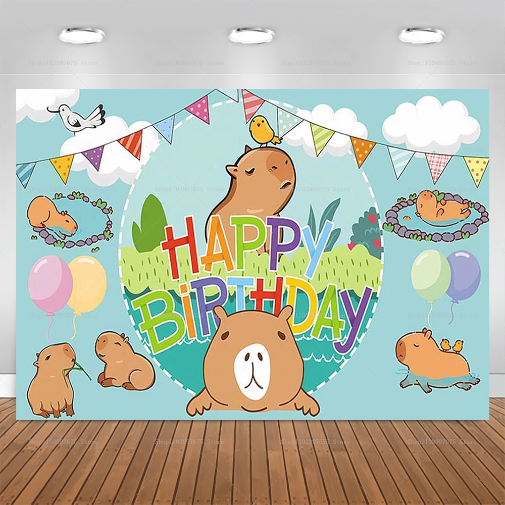 Cute Capybara Theme Backdrop C - Baby Clothing Easter recensione e prezzo
