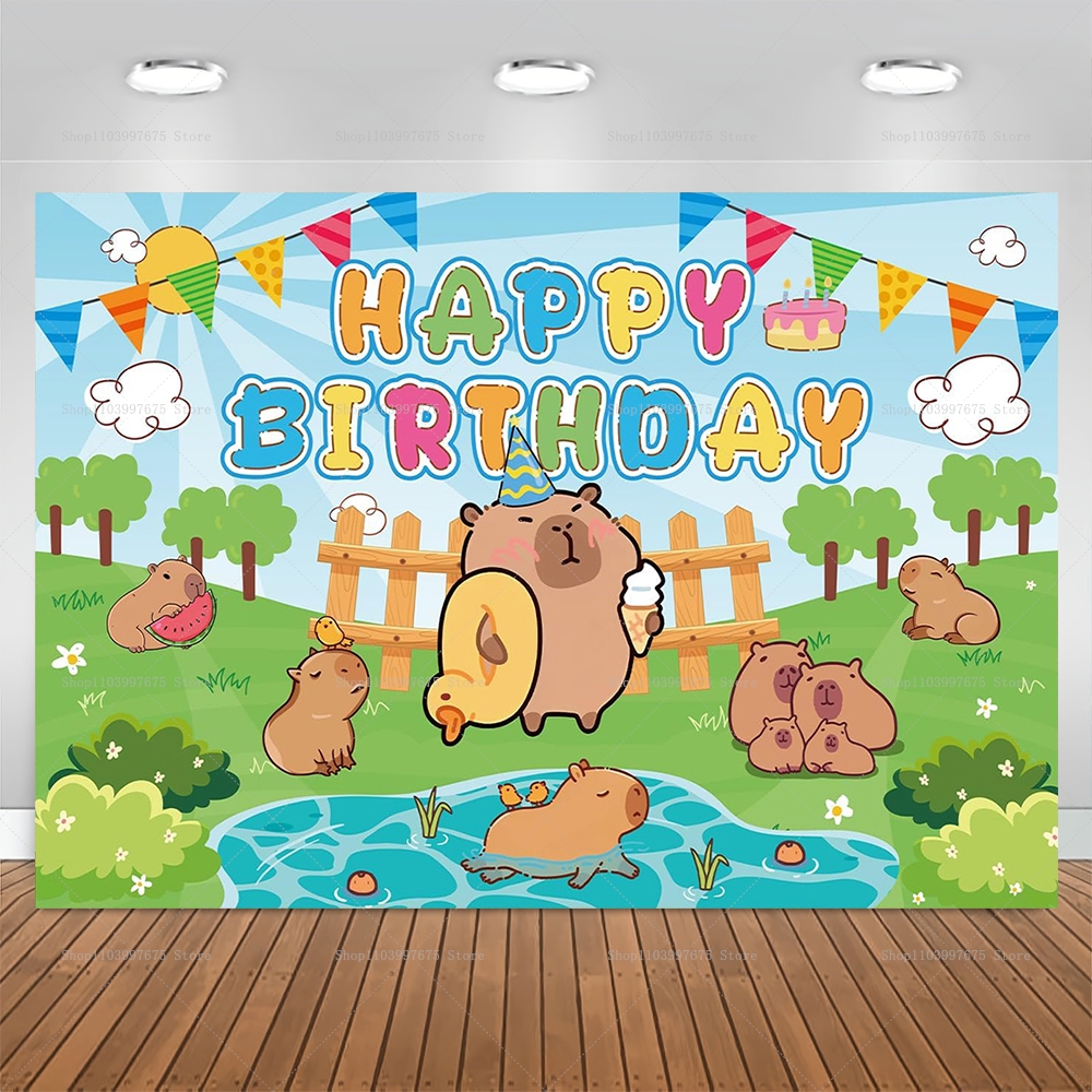 Cute Capybara Theme Backdrop C - Baby Clothing Easter recensione e prezzo