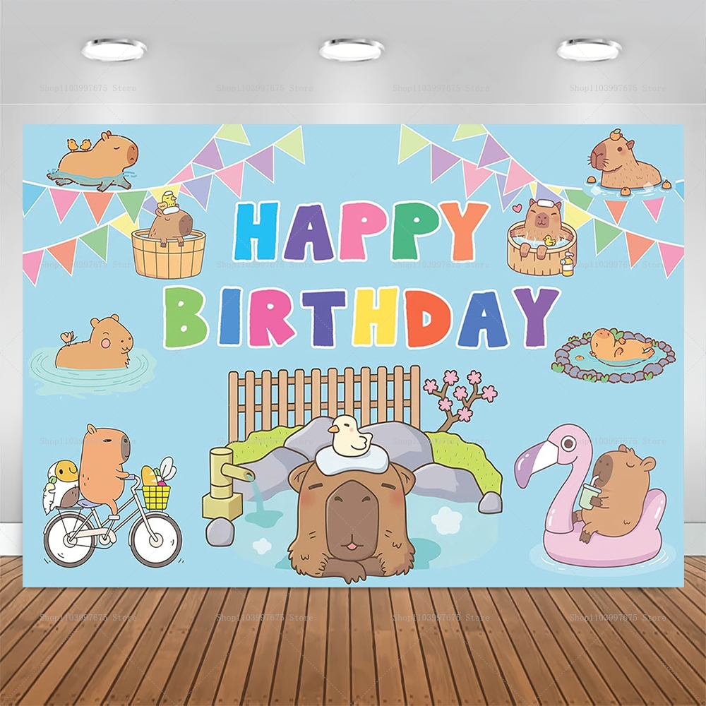 Cute Capybara Theme Backdrop C - Baby Clothing Easter recensione e prezzo
