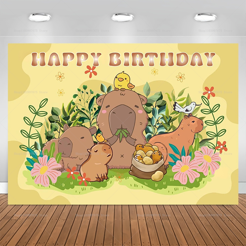 Cute Capybara Theme Backdrop C - Baby Clothing Easter recensione e prezzo