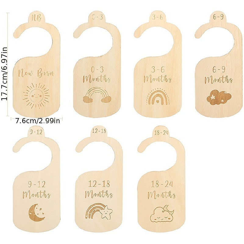 7pcs/set Wooden Baby Closet Si - Baby Clothing Hanger Dividers recensione e prezzo