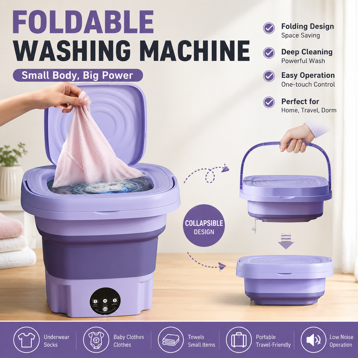 Portable Folding Mini Washing  - Baby Clothing Washing Machine recensione e prezzo