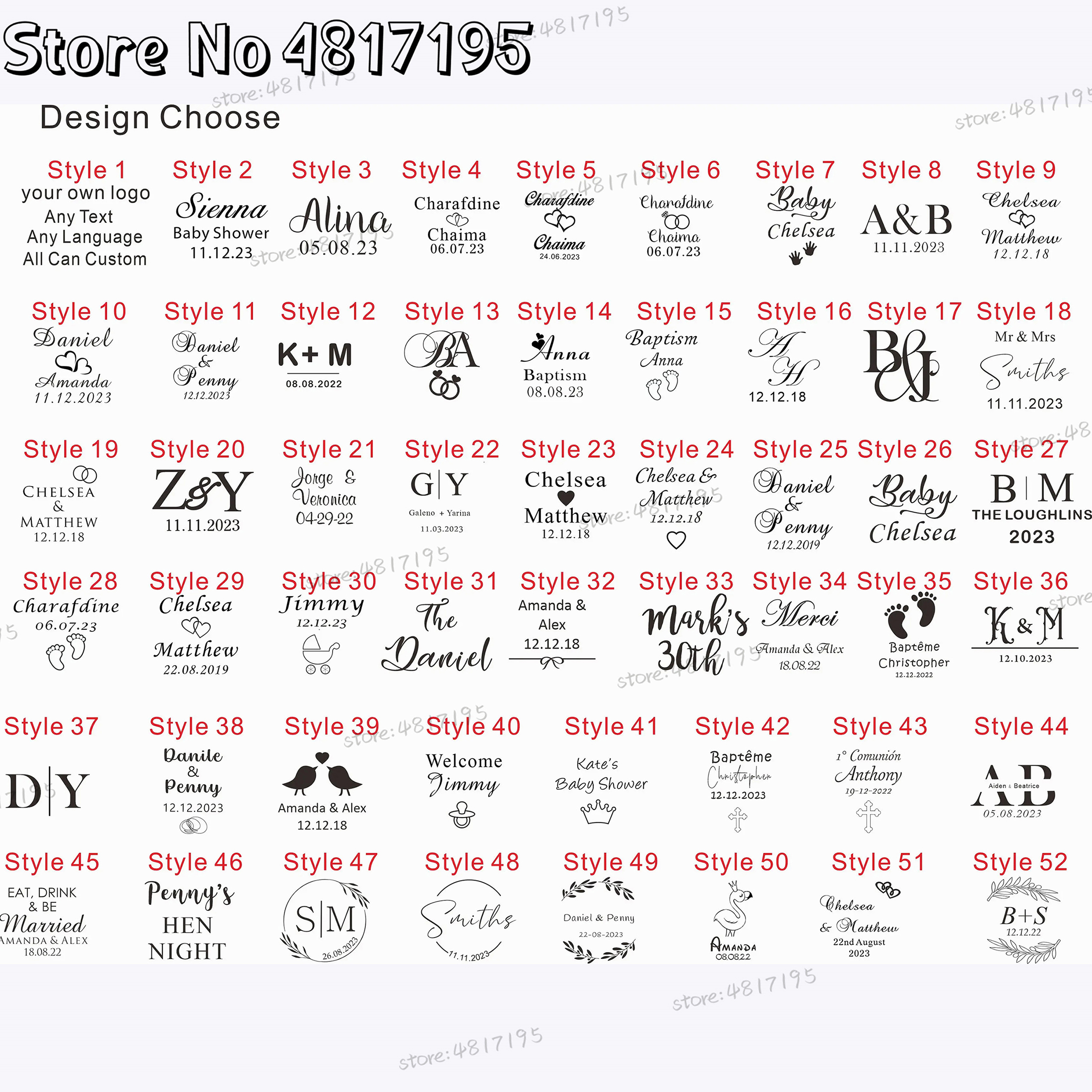 10 20 50Pcs Personalised Weddi - Baby Clothing Name recensione e prezzo
